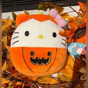 NWT Squishmallows Hello Kitty Pumpkin Plush Jack O’Lantern Halloween 2024 Sanrio